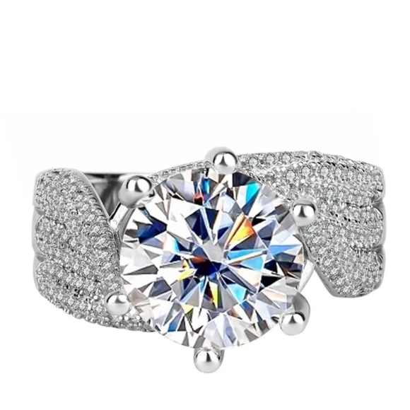 NEW GRA Certified Luxurious Moissanite 3 Carat 18k/925 Ring 💍 Size 6
